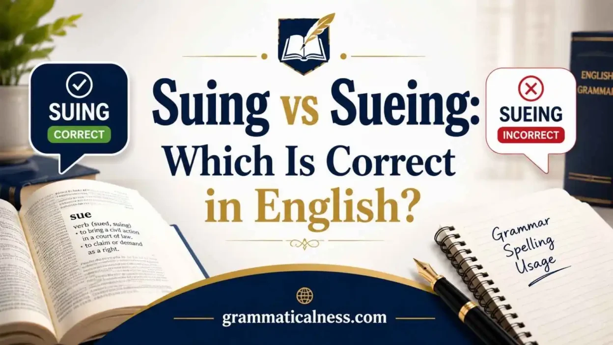 Suing vs Sueing