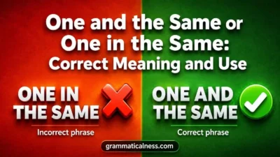 One and the Same or One in the Same