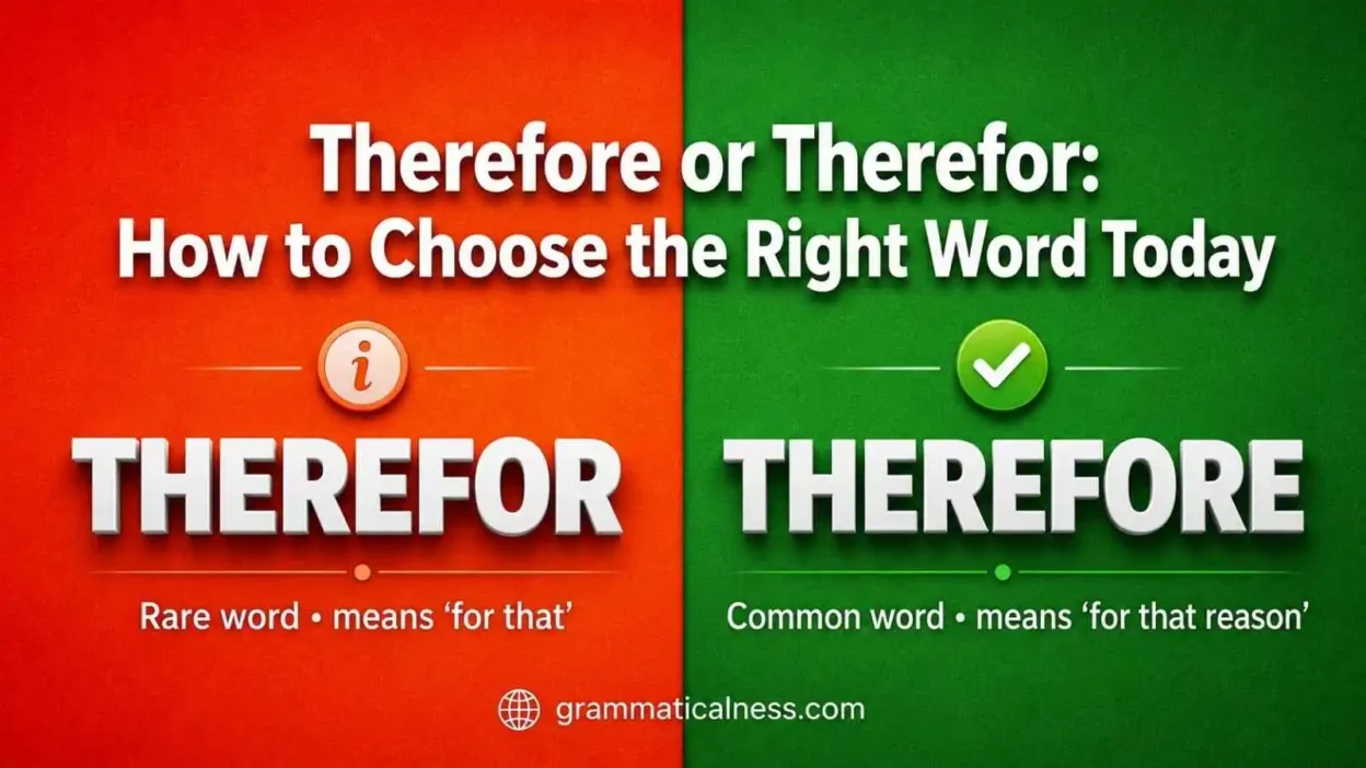Therefore or Therefor